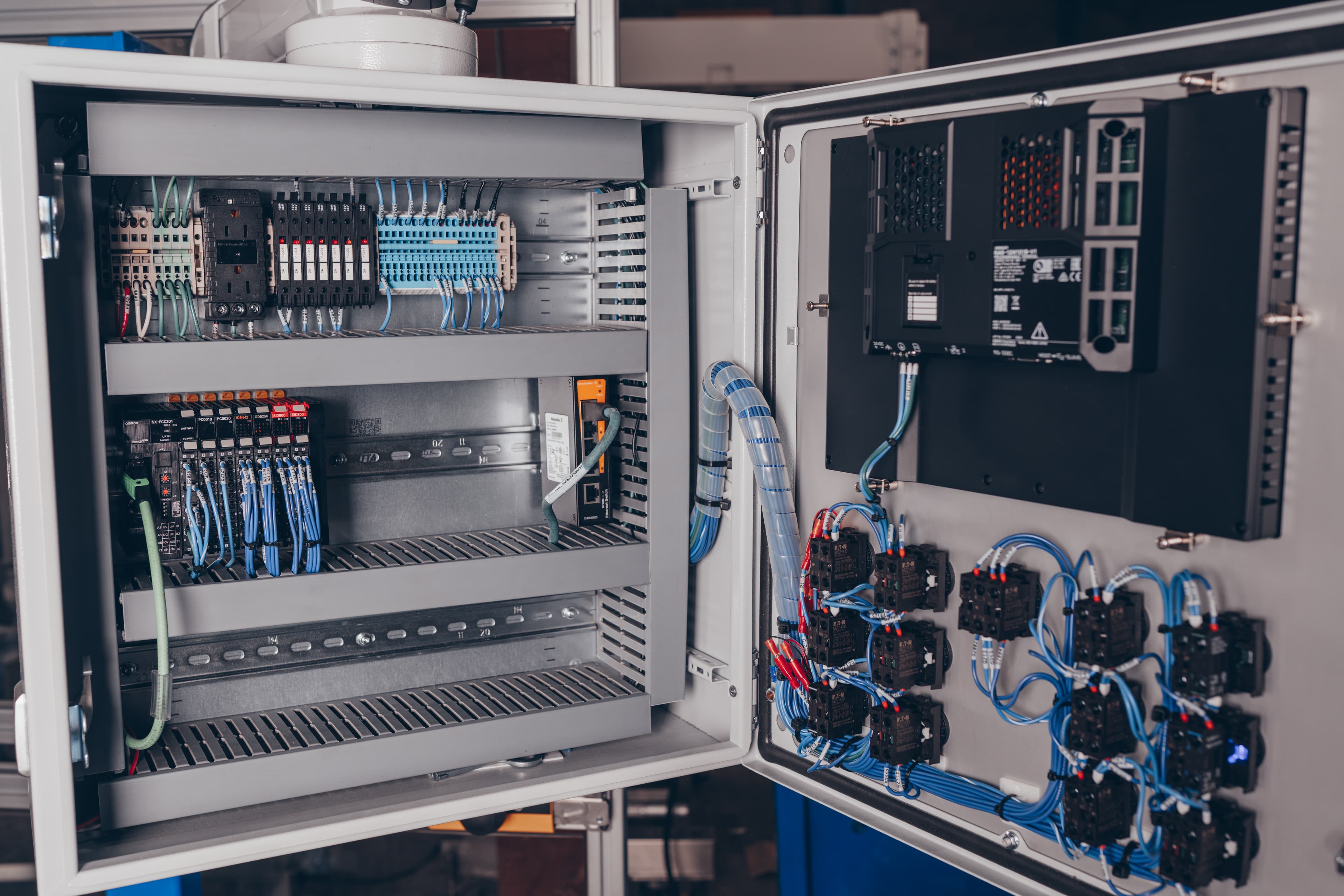 Open electrical control panel