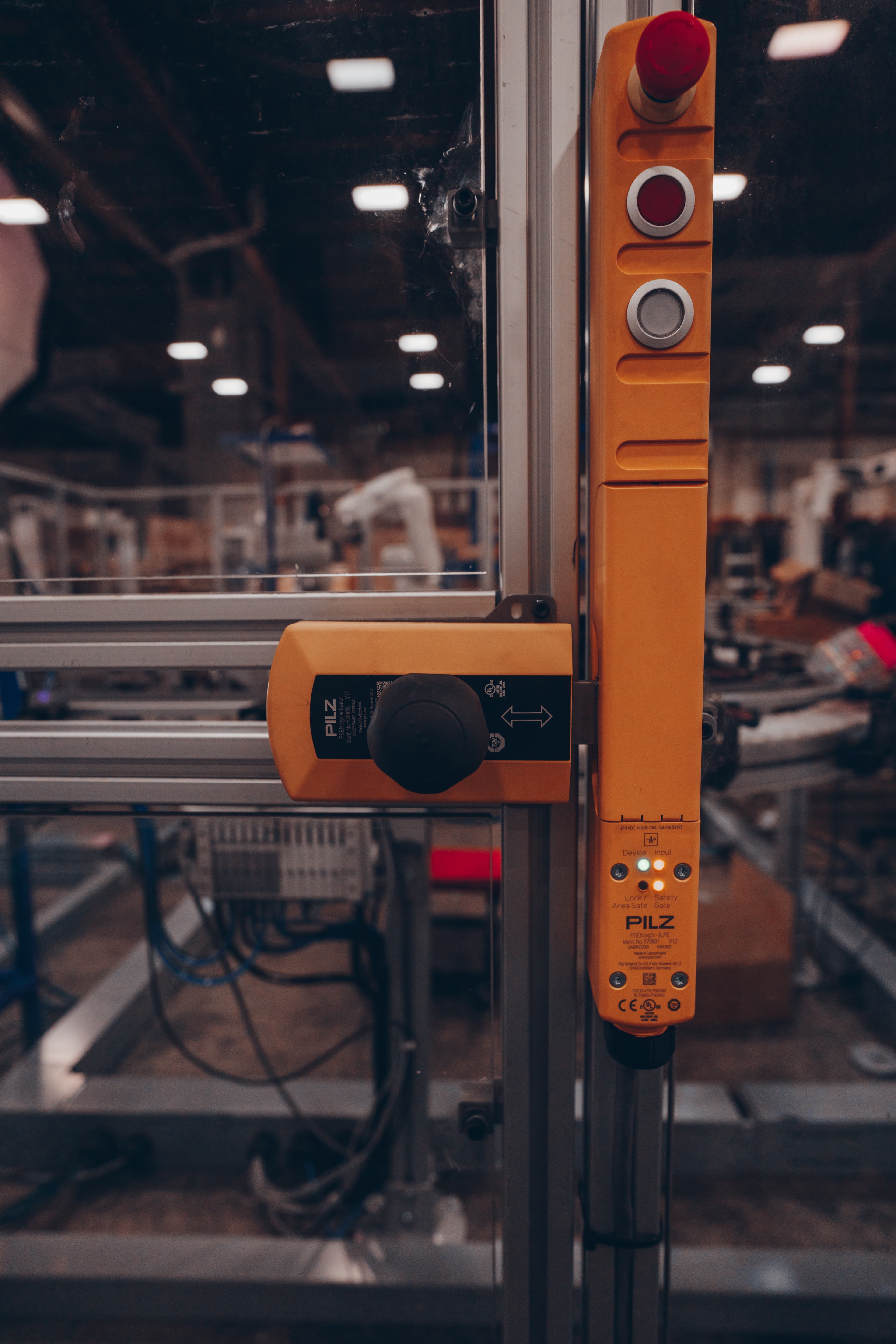 Safety interlock switch on a guarded cell
